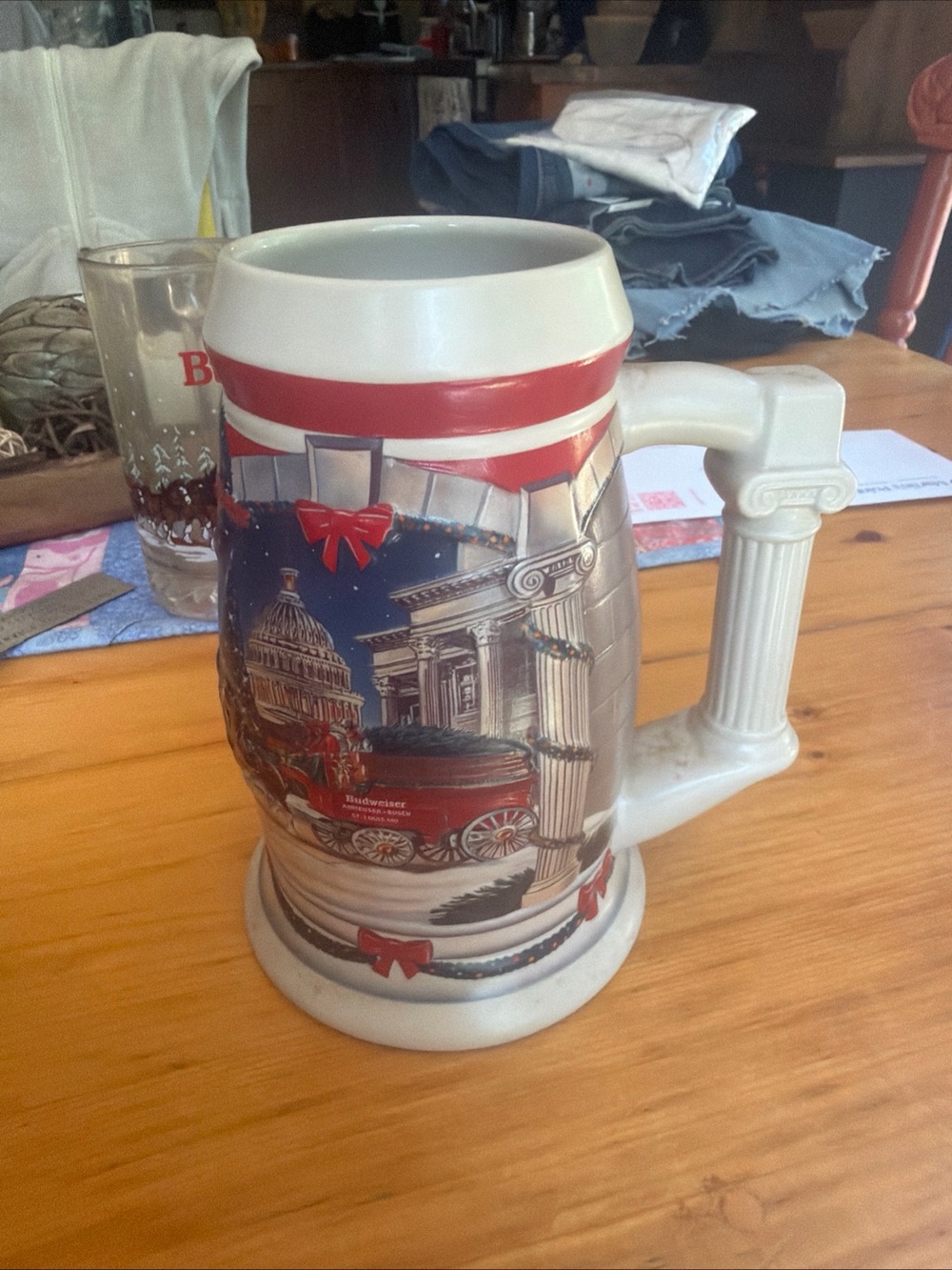 Budweiser Holiday At The Capitol Beer Stein Brand New No Box